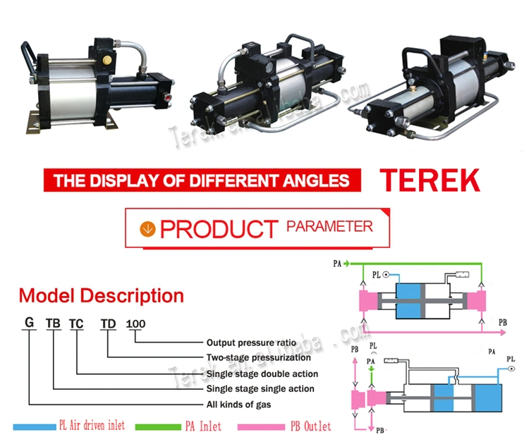 Terek Brand LPG Booster Pump Air Driven Argon Oxygen Gas Booster Pump